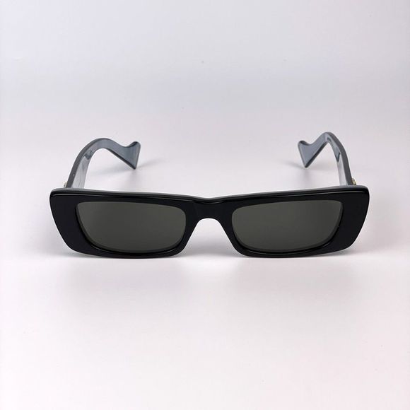 Gucci GG0516S 001 Sunglasses Black Silver Flash Logo Gradient Rectangle Women - Picture 6 of 12